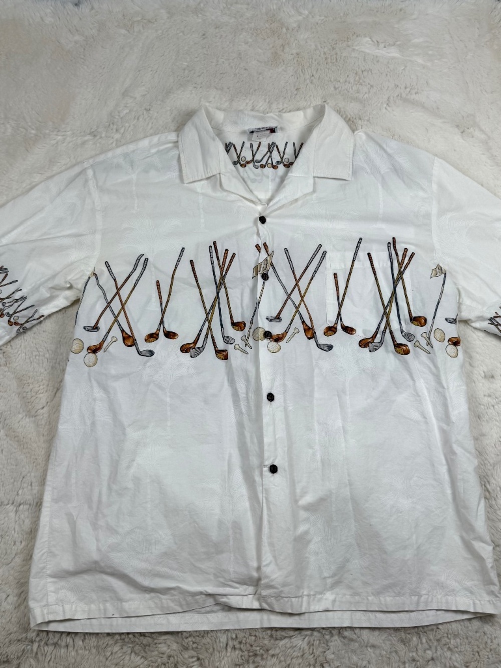 Pacific Legend Made in Hawaii Golf Club Chest Band Button Down Shirt Men's 2XL